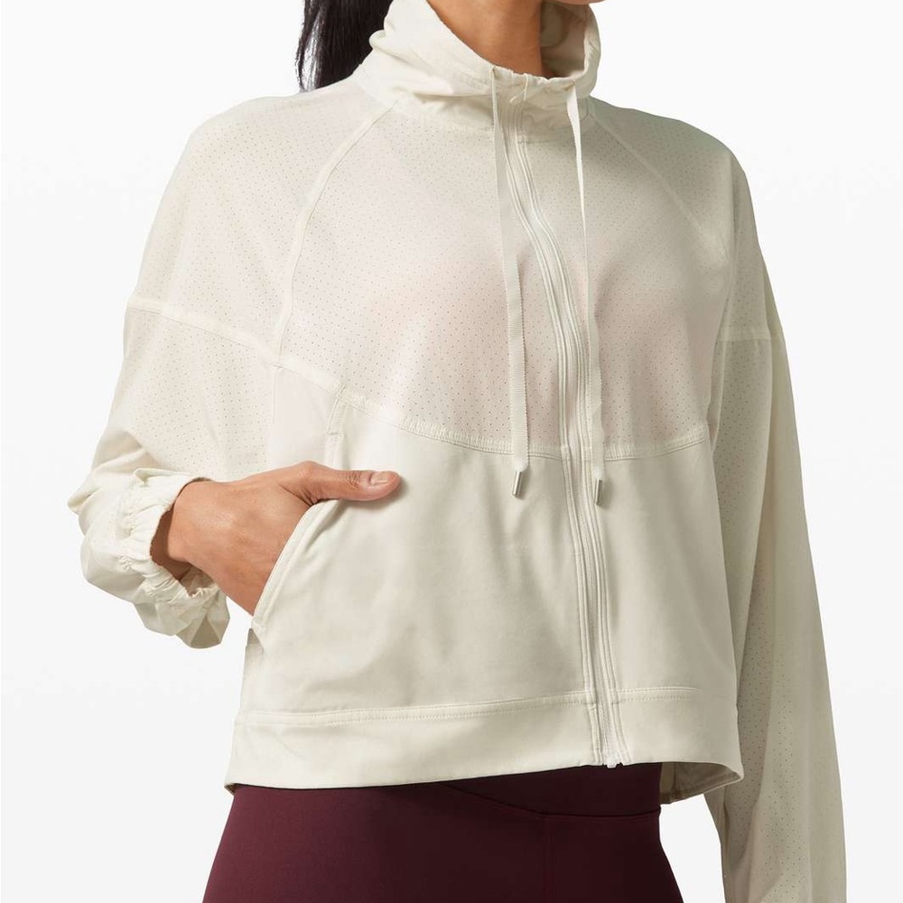 Lululemon In Depth Cream Zip-Up Jacket